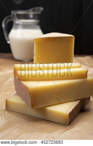 French Cheese Collection, Comte Cheese Made From Unpasteurized Cow's Milk In Franche-comte, France