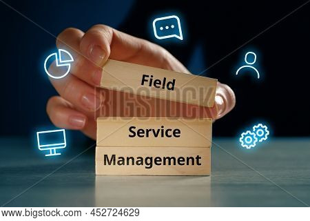 Acronym Fsm Or Field Service Management. Text On Wooden Cubes.