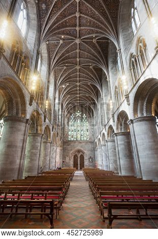 Inside The Beautiful,ornate Cathedral Church Of The Anglican Diocese Of Hereford,with Normon Detaile