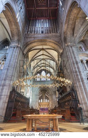 Hereford Cathedral,interior Architecture And Beautiful Vibrant Ornaments,herefordshire,england,unite