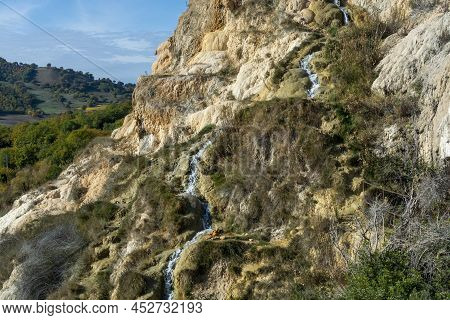 Ancient Hot Thermal Springs And Pool In Nature Park Dei Mulini, Bagno Vignoni, Tuscany, Italy