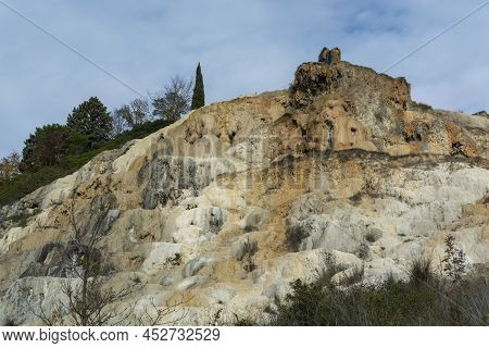 Ancient Hot Thermal Springs And Pool In Nature Park Dei Mulini, Bagno Vignoni, Tuscany, Italy