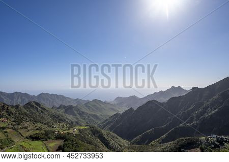 Panoramic View On Green Mountains Of Anaga National Park, North Of Tenerife, Canary Islands, Spain