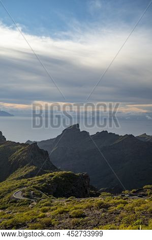Mountains Range In Rural De Teno Park Near Isolated Village Masca On Tenerife And La Gomera Island O