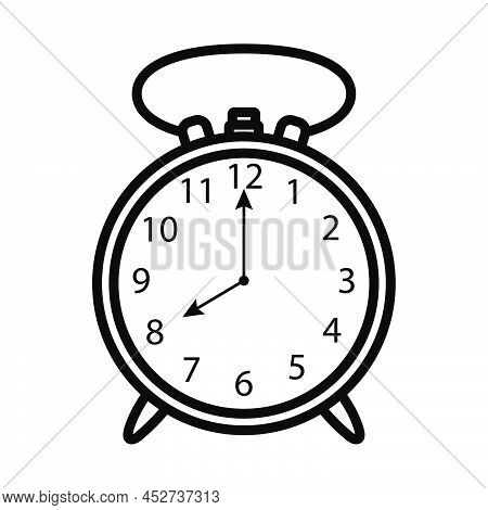Alarm Clock Icon. Bold Outline Design With Editable Stroke Width. Vector Illustration.
