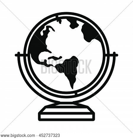 Globe Icon. Bold Outline Design With Editable Stroke Width. Vector Illustration.