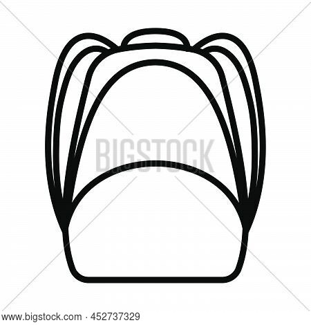 School Rucksack Icon. Bold Outline Design With Editable Stroke Width. Vector Illustration.