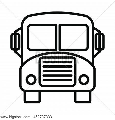 School Bus Icon. Bold Outline Design With Editable Stroke Width. Vector Illustration.