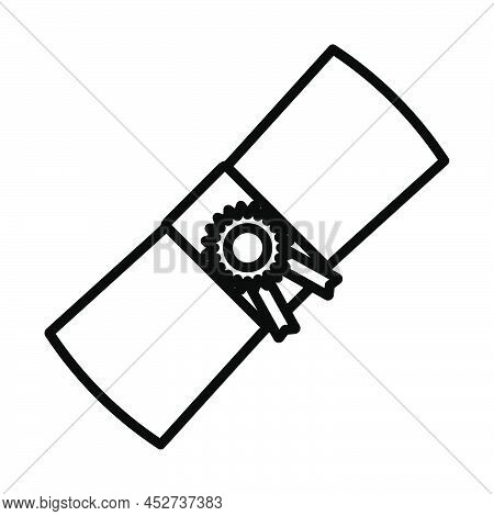 Diploma Icon. Bold Outline Design With Editable Stroke Width. Vector Illustration.