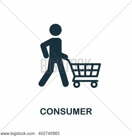 Consumer Flat Icon. Colored Element Sign From Marketing Collection. Flat Consumer Icon Sign For Web 