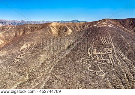 Aerial View Of Palpa Geoglyphs. Unesco World Heritage In Peru