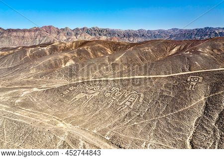 Aerial View Of Palpa Geoglyphs. Unesco World Heritage In Peru
