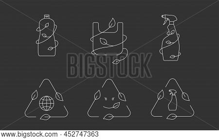 Eco-friendly Packaging - Recycle Cleaning Bottle Icon Concept Of Waste Sorting. Editable Stroke. Vec