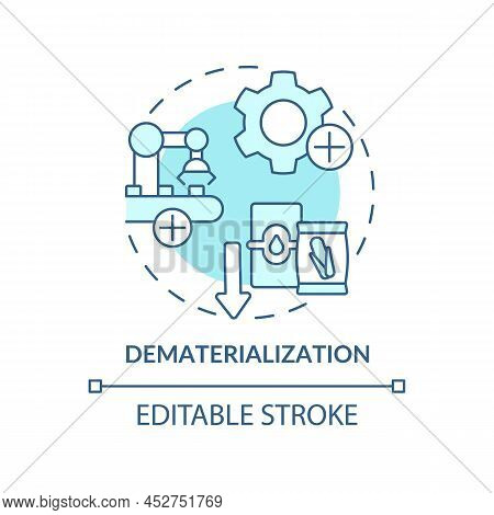 Dematerialization Turquoise Concept Icon. Reduce Materials. Industrial Ecology Abstract Idea Thin Li