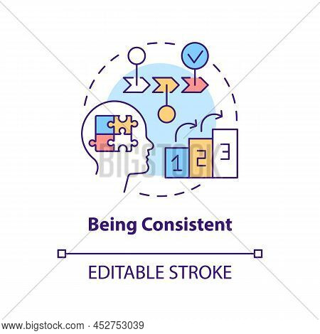 Being Consistent Concept Icon. Logical And Rational. Impression Management Technique Abstract Idea T