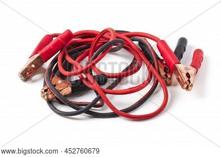 Starter Wires With Clips For Car Lighting Isolated On White