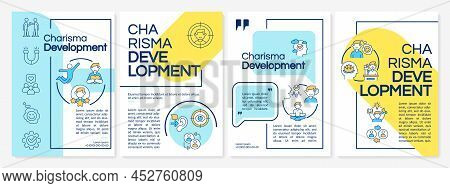 Charisma Development Blue And Yellow Brochure Template. Build Confidence. Leaflet Design With Linear
