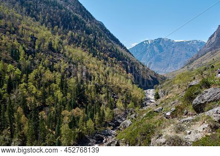 View On Valley Of Chulcha River. Altai Republic, Siberia. Russia