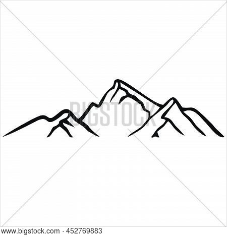 Mountain Icon Design Isolated Flat. Mountain Icon Simple Sign, Mountain Icon Vector Design Illustrat