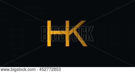 Simple And Modern Hk Initials Logo Design