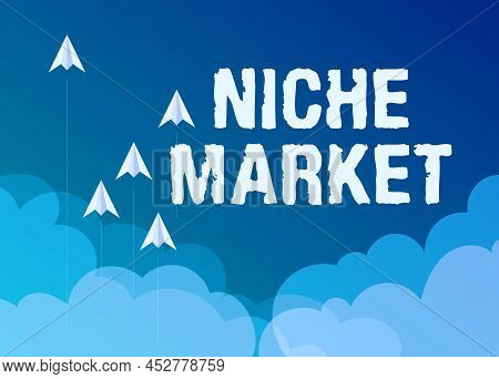 Writing Displaying Text Niche Market. Business Idea Subset Of The Market On Which Specific Product I