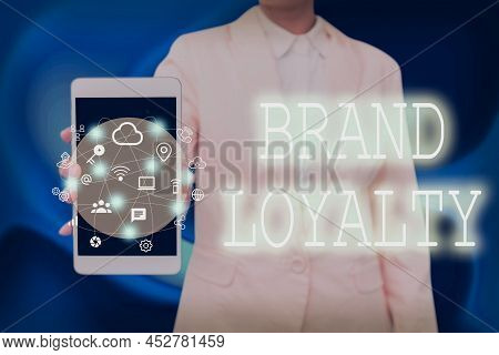 Writing Displaying Text Brand Loyalty. Business Overview Repeat Purchase Ambassador Patronage Favori