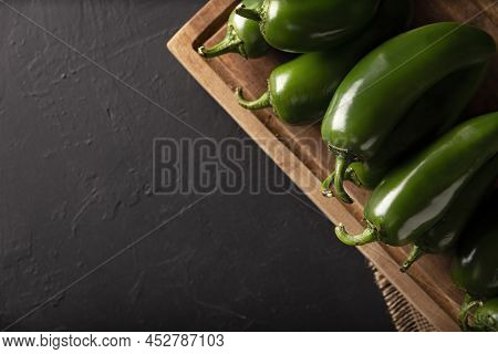 Serrano Chile Or Green Chile. (capsicum Annum). Very Popular Variety Of Hot Chili In Mexican Cuisine