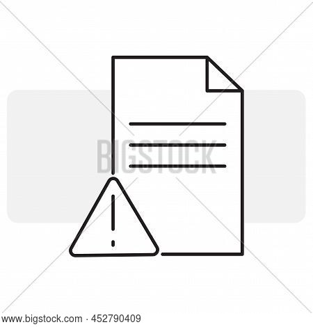 Document Exclamation Mark Icon In Flat Style. Check Mark Icon. Vector Illustration. Stock Image.