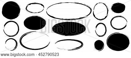 Sketch Illustration With Brush Circles Ovals On Light Background. Vector Illustration. Stock Image.