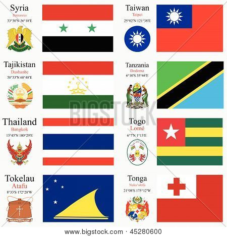 World Zászlók és fővárosok készlet 24