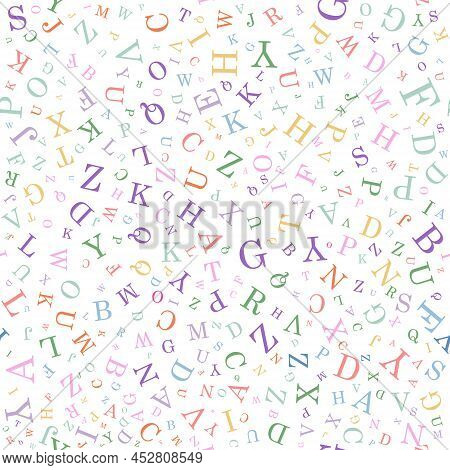 Seamless Abstract Pattern Of Their Letters For Texture, Textiles, Packaging And Simple Backgrounds. 