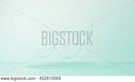3d Render Of Simple Chemical Bond In Side Cell Or Molecules. The Associated Of Atoms, Ions, Bond And