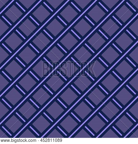 Seamless Geometric Pattern Of Intersecting Diagonals On A Gray-violet Background. Editable Vector.