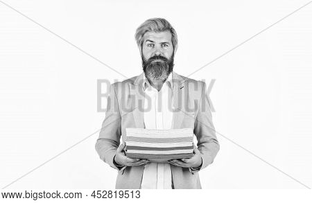Businessman Hold Felt Rag. Colorful Dust Cloth. Man With Felt Material. Numdah Or Numnah For Handmad