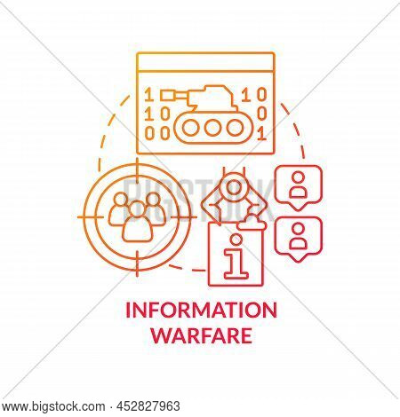 Information Warfare Red Gradient Concept Icon. Facts Manipulation. Fake Info. Basic Definition Abstr