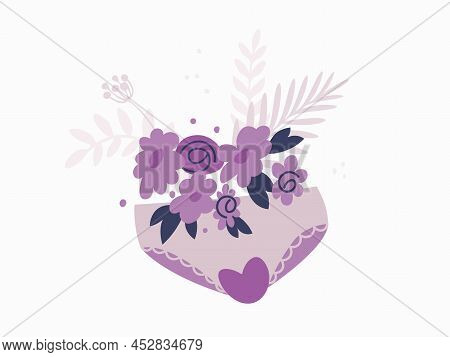 Womens Panties With Flowers Inside. Concept Of Femaly Health And Hygiene. Vector Isolated Illustrati