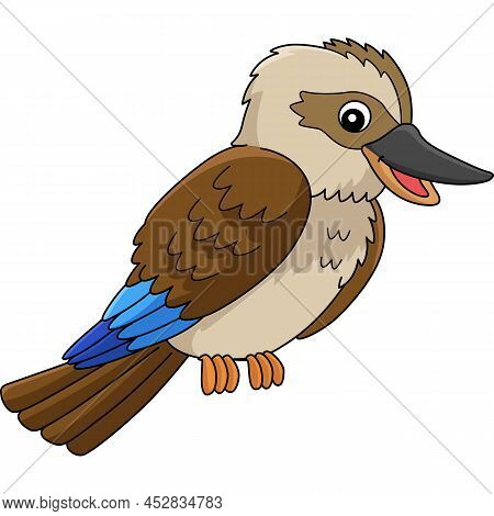 This Cartoon Illustration Shows A Kookaburra Animal Illustration.
