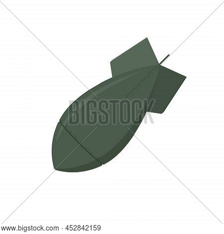 Atomic Rocket Bomb Flies Down. Vector Illustration.