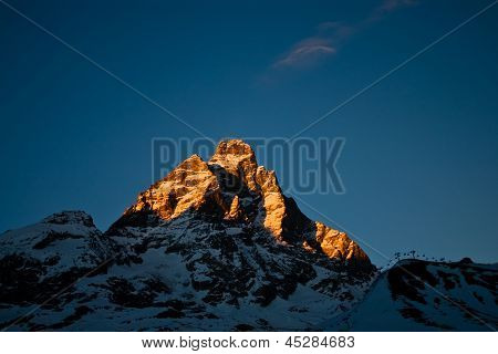 Sun on the peaks