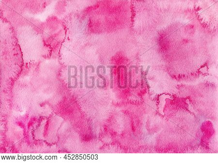Handpainted Bright Pink Watercolor Background. Art Paint Wallpeper.