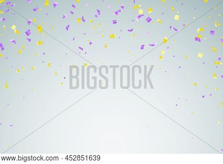 Colorful Bright Confetti Isolated On Background. Festive Vector Illustration With Place For Text