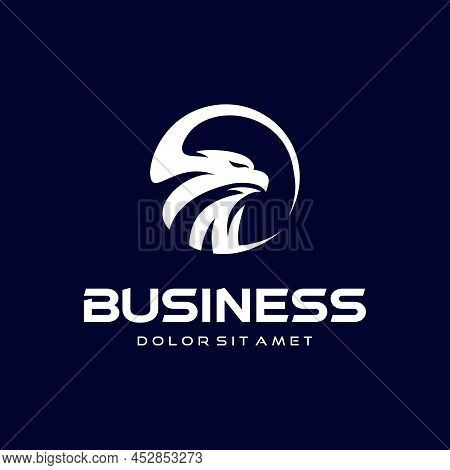 Simple Eagle Logo Falcon Design Template Stock Vector Illustration Silhouette Graphic Nature Element