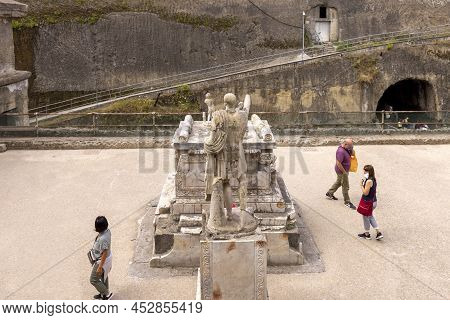 Herculaneum, Campania, Italy - June 29, 2021: Ruins Of An Ancient City Destroyed By The Eruption Of 