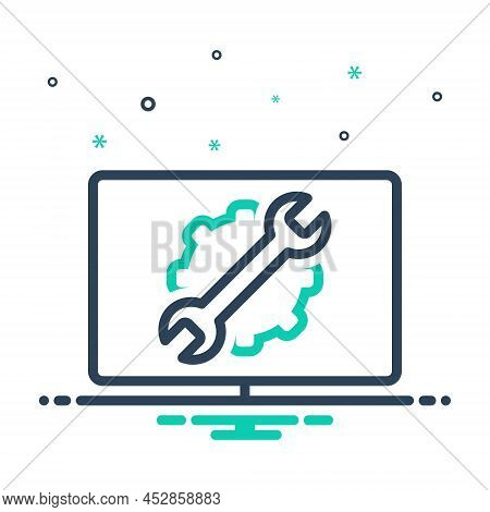 Mix Icon For Repair Mending Remake Refit Configuration Wrench Mechanical Technical Cogwheel