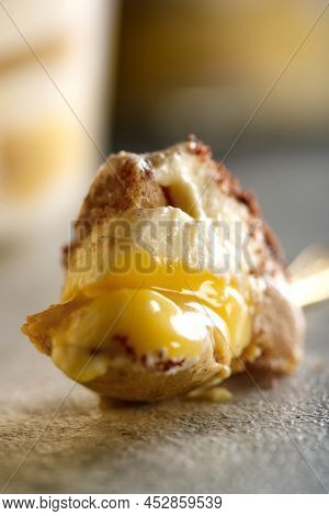Tiramisu. Dessert With Cream For Breakfast. High Quality Photo