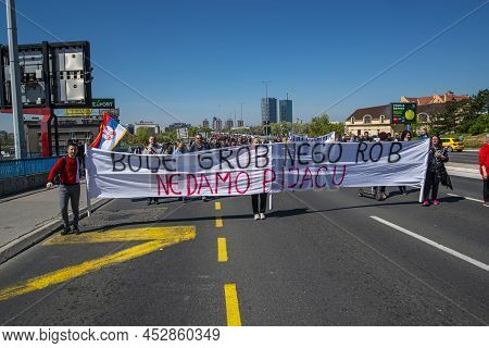 April 13, 2022, Belgrade Serbia, Protests To The Transition To Electronic Fiscalization And The New 