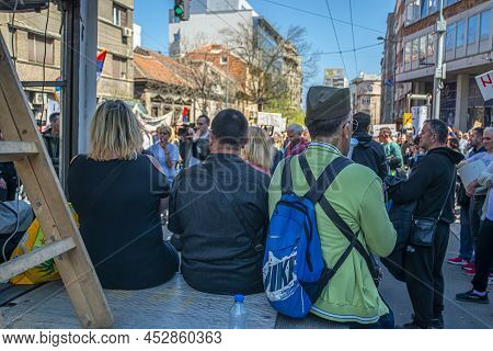 April 13, 2022, Belgrade Serbia, Protests To The Transition To Electronic Fiscalization And The New 