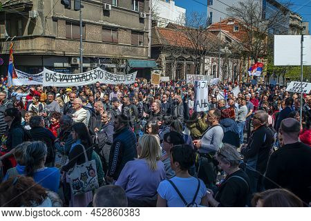 April 13, 2022, Belgrade Serbia, Protests To The Transition To Electronic Fiscalization And The New 
