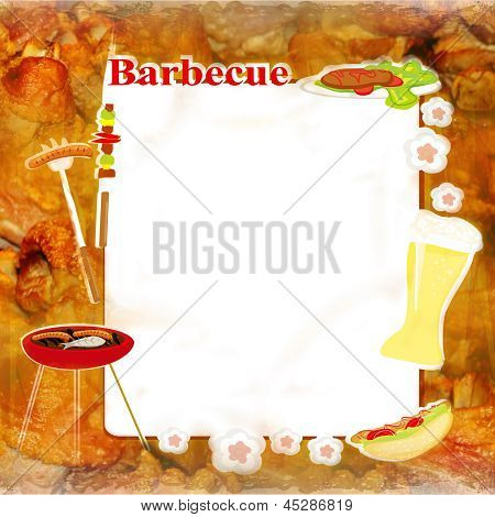 Invito festa barbecue con spazio copia, raster