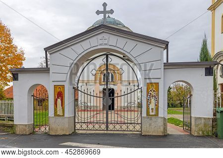 Belgrade, Serbia - October 23, 2021: Entrance Gate To Church Of Saint Mary Magdalene The Myrrh Beare